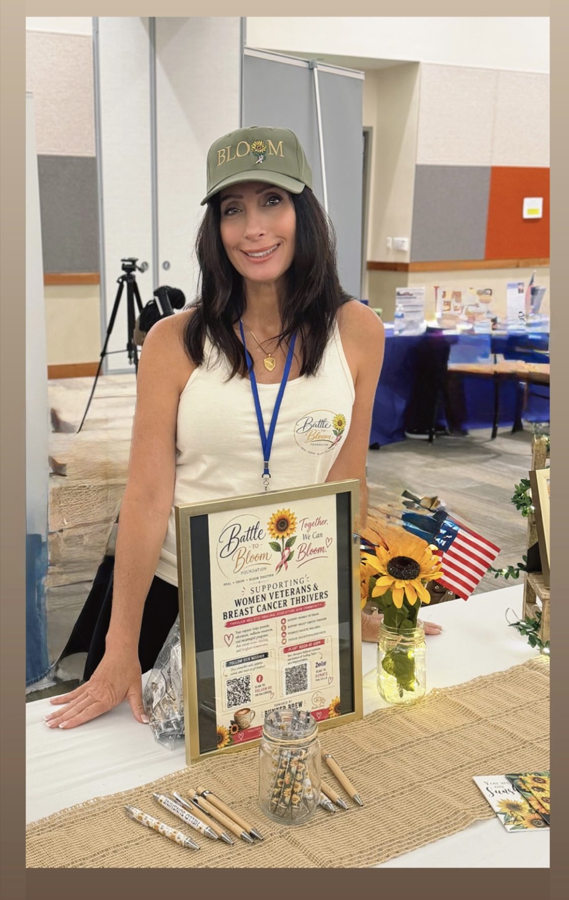 Battle to Bloom founder at a community event